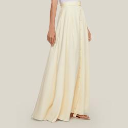 Pre Owned LAYEUR Cream Borden Button Down Maxi Skirt FR 44