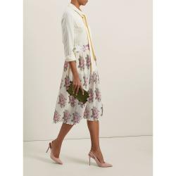 Pre Owned LAYEUR Cream Borden Scarf Collar Button Down Shirt FR 38