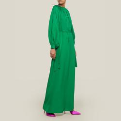 LAYEUR Green Borden Balloon Sleeve Poet Dress FR 34