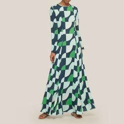 LAYEUR Green Wharton Fit and Flare Maxi Dress FR 42