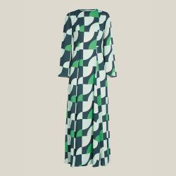 LAYEUR Green Wharton Fit and Flare Maxi Dress FR 42