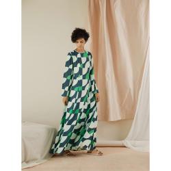 LAYEUR Green Wharton Fit and Flare Maxi Dress FR 42