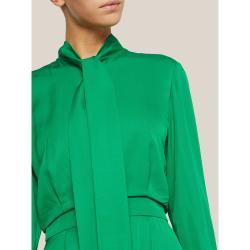 LAYEUR Green Whittle Tie-Neck Button Down Maxi Dress FR 36
