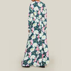 Pre Owned LAYEUR Multicoloured Ruby Floral Print Wrap Maxi Dress FR 42