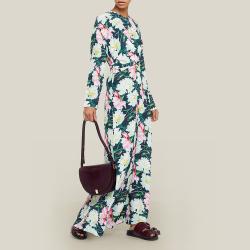 Pre Owned LAYEUR Multicoloured Ruby Floral Print Wrap Maxi Dress FR 42