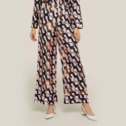 LAYEUR Pink Fitzgerald Printed Wide Leg Trousers FR 38