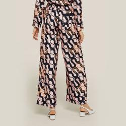 LAYEUR Pink Fitzgerald Printed Wide Leg Trousers FR 38