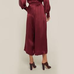 Pre Owned LAYEUR Red Mae High Waist Silk Culottes FR 48