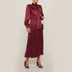 Pre Owned LAYEUR Red Mae High Waist Silk Culottes FR 48