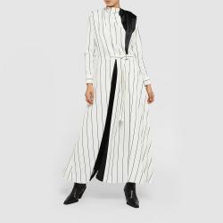 Pre Owned LAYEUR White Bergman Panelled Voile Maxi Dress FR 34
