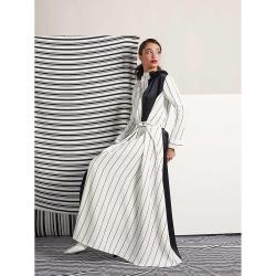 Pre Owned LAYEUR White Bergman Panelled Voile Maxi Dress FR 34