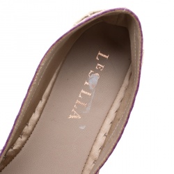 Le Silla Purple Python Leather Flat Espadrille Loafers Size 38