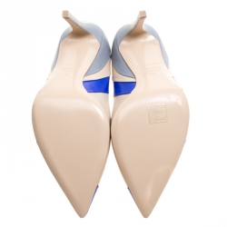 Pre Owned Le Silla Tricolor Leather Pointed Toe Pumps Size 38