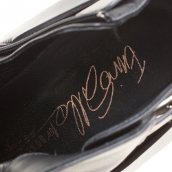 Pre Owned Enio Silla For Le Silla Black Leather Quilted Wedge Ankle Boots Size 40