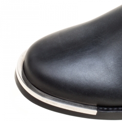 Pre Owned Le Silla Black Leather Buckle Detail Ankle Boots Size 40