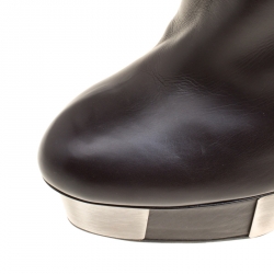 Enio Silla for Le Silla Black Leather Platform Knee Boots Size 40