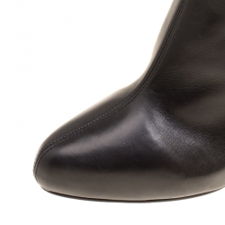 Pre Owned Le Silla Black Leather Mid Thigh Boots Size 41