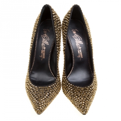 Pre Owned Enio Silla For Le Silla Crystal Embellished Pointed Toe Pumps Size 38.5