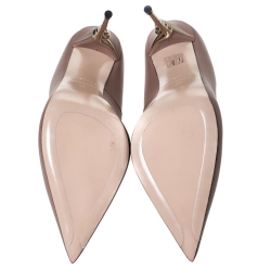 Pre Owned Le Silla Brown Leather Spiral Heel Pointed Toe Pumps Size 40