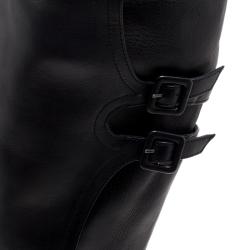Pre Owned Le Silla Black Stretch Nappa Leather Over The Knee Platform Boots Size 38.5