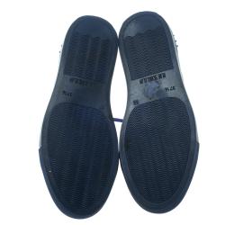 Pre Owned Le Silla Blue Quilted Leather Spike High Top Sneakers Size 37.5