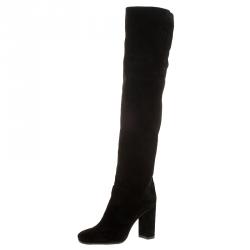 Le Silla Black Suede Over The Knee Boots Size 38