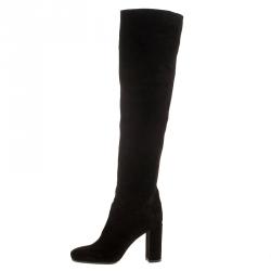 Le Silla Black Suede Over The Knee Boots Size 38