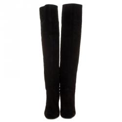 Le Silla Black Suede Over The Knee Boots Size 38