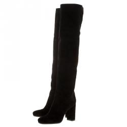 Le Silla Black Suede Over The Knee Boots Size 38