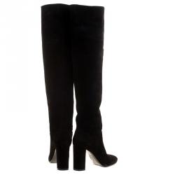 Le Silla Black Suede Over The Knee Boots Size 38