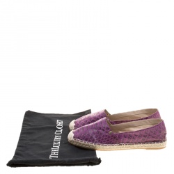 Le Silla Purple Python Leather Flat Espadrille Loafers Size 40 