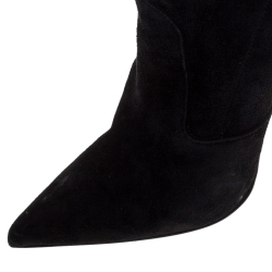 Pre Owned Le Silla Black Suede Over The Knee Pointed Toe Boots Size 40