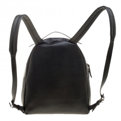 Pre Owned حقيبة ظهر لي بيتيت جوورس مايك أيس جلد أسود وفرو