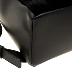 Pre Owned حقيبة ظهر لي بيتيت جوورس مايك أيس جلد أسود وفرو