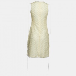 مملوكة مسبقًا Loewe Cream Floral Patterned Lace Sleeveless Dress S