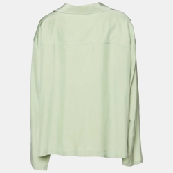 مملوكة مسبقًا Loewe Pale Green Anagram Silk Pyjama Blouse XXL