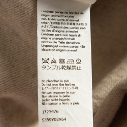 Pre Owned Loewe Off White Leather Trim Denim Workwear Jacket M