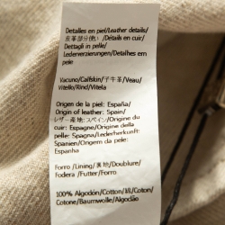 Pre Owned Loewe Off White Leather Trim Denim Workwear Jacket M