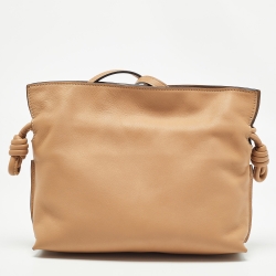 Loewe Brown Leather Mini Flamenco Clutch