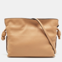 Loewe Brown Leather Mini Flamenco Clutch