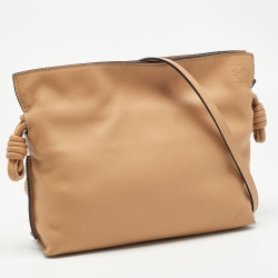 Loewe Brown Leather Mini Flamenco Clutch