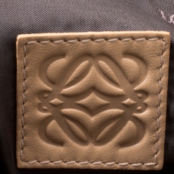 Pre Owned Loewe Beige Leather Crystal Embellished Tote