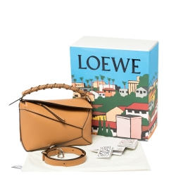 Pre Owned Loewe Brown Leather Small Puzzle Shoulder Bag