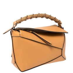 Pre Owned Loewe Brown Leather Small Puzzle Shoulder Bag