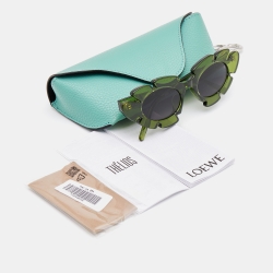 Pre Owned Loewe x Paula's Green/ Grey LW40088U Geometric Sunglasses