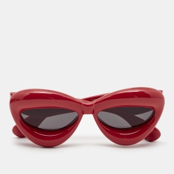 Pre Owned Loewe Red LW400971 Inflated Cat Eye Sunglass