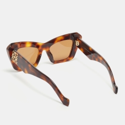 Pre Owned Loewe Havana Acetate LW400361 Cat-eye Sunglasses