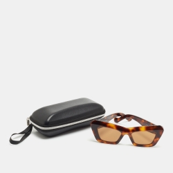 Pre Owned Loewe Havana Acetate LW400361 Cat-eye Sunglasses