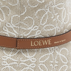 Pre Owned Loewe  Beige Anagram Jacquard Bucket Hat