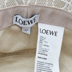 Pre Owned Loewe  Beige Anagram Jacquard Bucket Hat